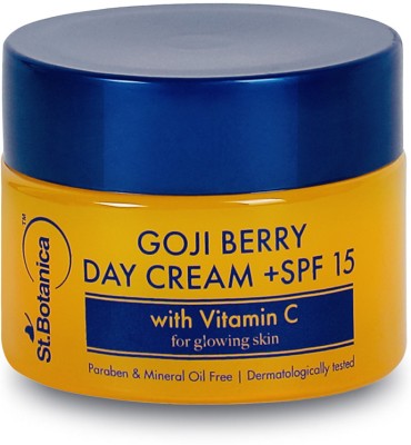 St.Botanica Goji Berry Day Cream + SPF15,Vitamin C & Dragonfruit|Bright Skin &Sun Protection(50 g)