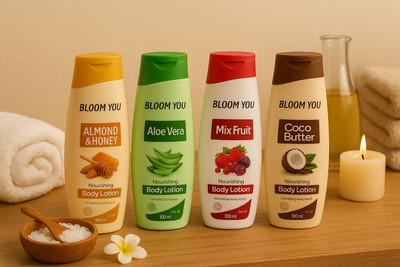 BLOOM YOU Complete Glow Body Lotion Kit – Natural & Nourishing (Pack of 4)(400 ml)