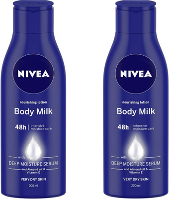NIVEA Body Milk Body Lotion 200 ML (Pack Of 2)(400 ml)