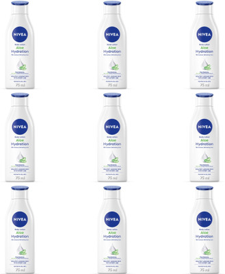 NIVEA ALOE HYDRATION BODY LOTION 75 ML ( PACK OF 9 )(675 ml)