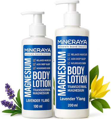 MINERAYA Magnesium Body Lotion Magnesium Minerals Aid Deep Sleep, Relax Muscles Pack of 2(300 ml)