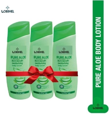 LORSHEL 3pc 100 ml each Pure Aloe Vera Body lotion Distinguished(300 ml)