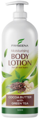 Fayseena Moisturising Body Lotion with Cocoa Butter & Green Tea for Smooth Skin(480 ml)