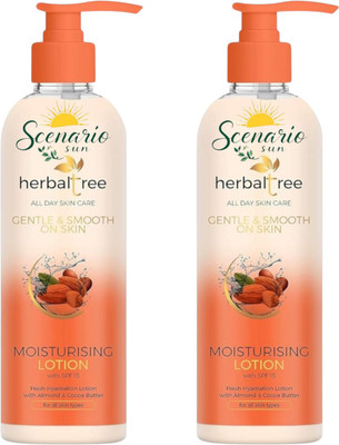 Scenario sun Herbal Tree Moisturising Lotion With Almond & Cocoa Butter Pack Of 2(1000 g)