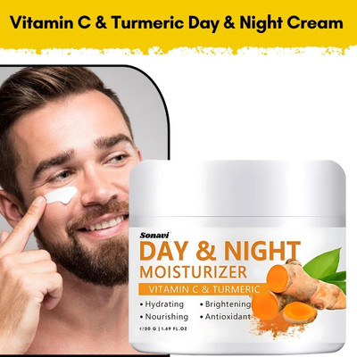 Sonavi Vitamin C & Turmeric Blend Cream | Lightweight | Daily Hydration Pack of 1(50 g)
