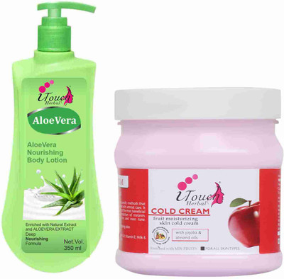 I TOUCH HERBAL Fruit Cold Cream 500 ml + AloeVera Body Lotion 350 ml(2 Items in the set)