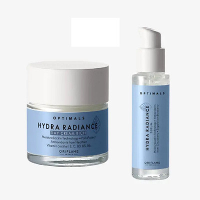 Oriflame Sweden optimals hydra radiance day cream & serum combo pack ( pack of 2 )(80 ml)