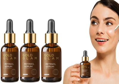 GABANA Pure Gold Glam Face Serum for Reduces wrinkles, pigmentation 30ml Pack of 3(90 ml)