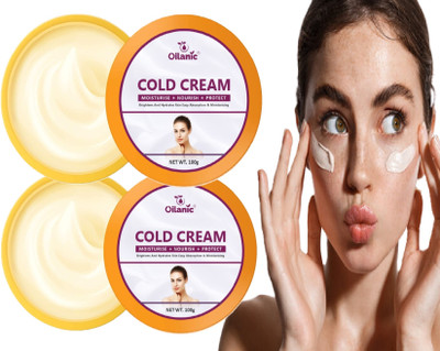 Oilanic Cold Cream 72-Hour Deep Hydration | All Skin Types for Men/Women 100g Pack of 2(200 ml)