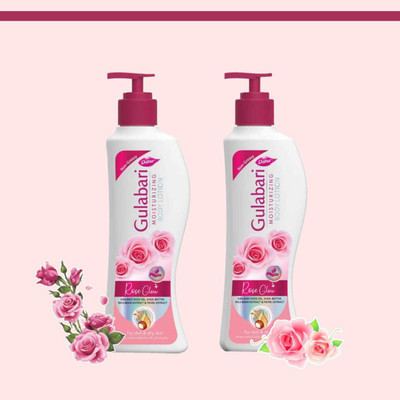 Dabur Gulabari Moisturizing Body Lotion | Rose Glow | 200 ml Each | Pack of 2 |(400 ml)