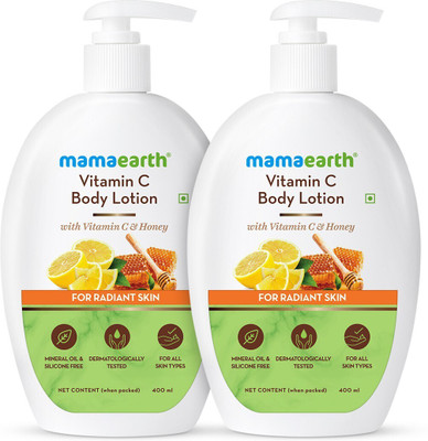 Mamaearth Vitamin C Body Lotion - Pack of 2 (400 ml * 2)(800 ml)