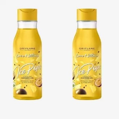 Oriflame Sweden LOVE NATURE Ice Pops Cooling Shower Gel PASSION FRUIT & PINEAPPLE(250 ml)