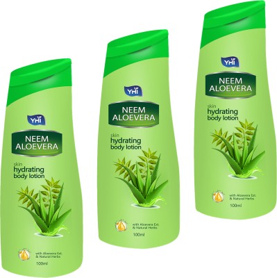 MOSKLIN YASH NEEM & ALOEVRA BODY LOTION FOR SKIN HYDRATION & NOURISH PACK OF - 100ml x 3(300 ml)