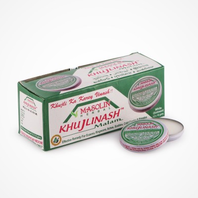 masolin KHUJLINASH MALAM WHITE OINTMENT ECZEMA CREAM 10GM - PACK OF 12 X 10GMS(120 g)