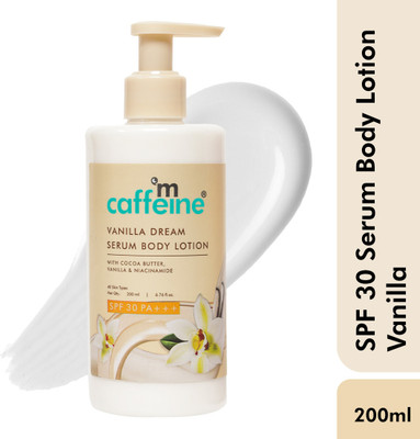 mCaffeine Vanilla Dream Serum Body Lotion SPF 30 PA+++ with Niacinamide & Cocoa Butter(200 ml)