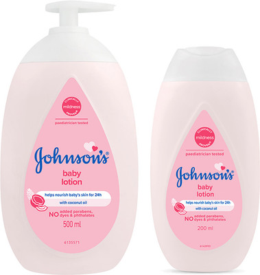 JOHNSON'S BABY Lotion (500ml+200ml) Home & Travel Combo pack(700 ml)