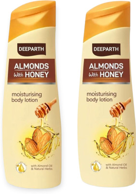 Deeparth Herbal Almond & Honey Lotion | 100ml Each | Skin Nourishing(200 ml)
