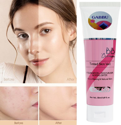 GABBU BB Foundation SPF20 Dual Purpose Moisturizer & Highlighter| Non-greasy(50 ml)