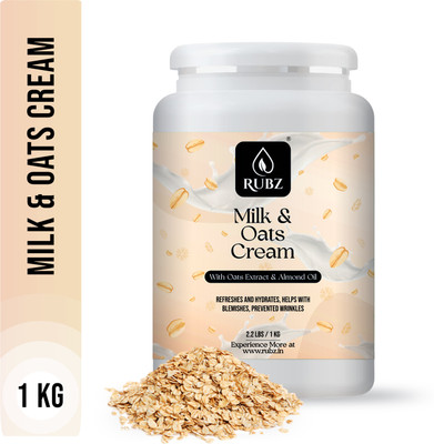 Rubz Milk & Oats Massage Cream with Vitamin E & Argan Oil | Instant Glow(1 kg)