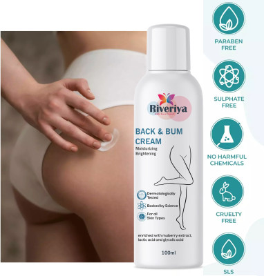 RIVERIYA Back & Bum Lightening cream with Vitamin C & Peach Extracts Naturally Brightens(100 ml)