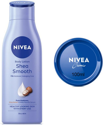 NIVEA Smooth Milk 200ml Blue creme 100ml Set of 2(300 ml)