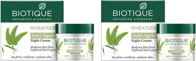BIOTIQUE Wheatgerm Anti Ageing Night Cream 50g (Pack of 2)(100 g)