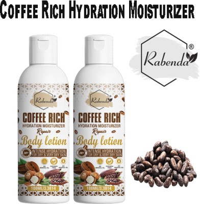 RABENDA Natural Moisturising coffee Body Lotion for Dry Skin (100 ml) Pack of 1(200 ml)