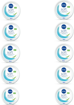 NIVEA SOFT LIGHT MOISTURIZING CREAM 25 ML ( PACK OF 10 )(250 ml)