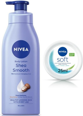NIVEA Smooth Milk 400ml & Soft Cream 25ml set of 2(425 ml)
