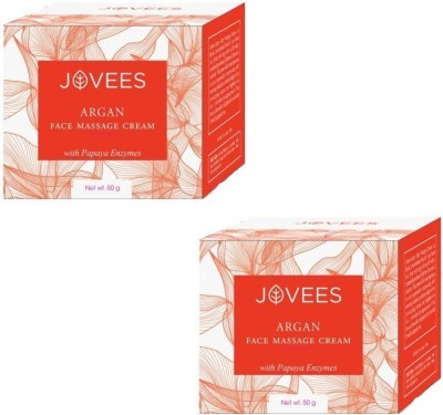 JOVEES Argan Face Massage Cream With Papaya Enzymes, Pack of 2(50 g)