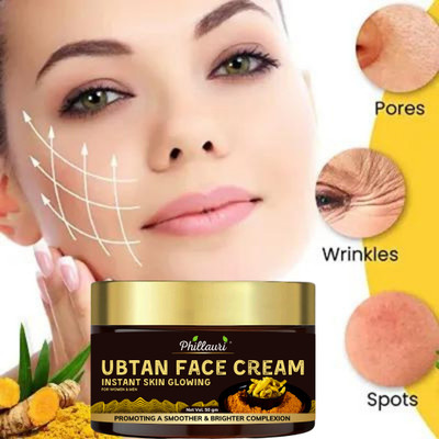 Phillauri Natural Ubtan Face Cream with Turmeric and Sandalwood for Glowing Skin(50 g)