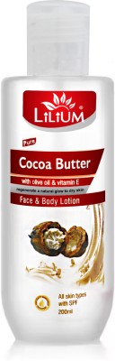 LILIUM Cocoa Butter Face & Body Lotion | Regenerate Natural Glow | Nourishes & Protects(200 ml)