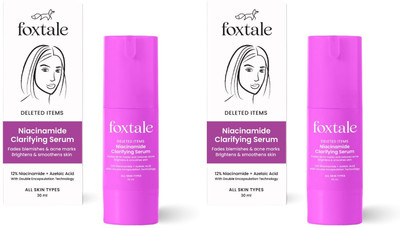Foxtale Niacinamide Face Serum Azelaic Acid For Clear,Bright Skin&Acne Mark Each 30ml(60 ml)