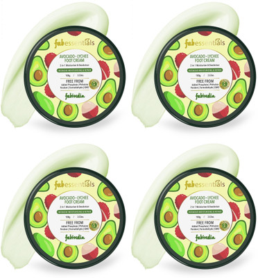 fabessentials Avocado Lychee Foot Cream,100g x Pack of 4(400 g)