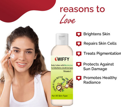 Wiffy Best For All Skin Cocoa Butter & Shea Butter Moisturizing Lotion pack of 2(100 ml)