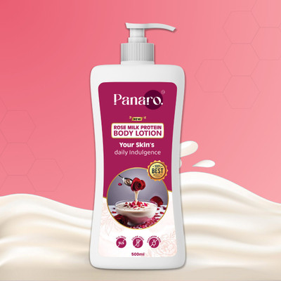 PANARO Rose Milk Body lotion with Rose Extract,Deep Moisturizing with Instant Hydration(500 ml)