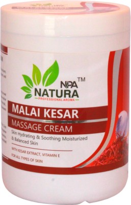 Npa Natura Professional Aroma Malai Kesar Massage Cream 1Kg Mega Pack with Saffron and Vitamin-E(1000 ml)