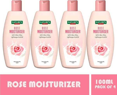 Nature's New ROSE MOISTURISER SOFT & ROSY GLOW LOTION 400Ml PACK OF 4(400 ml)