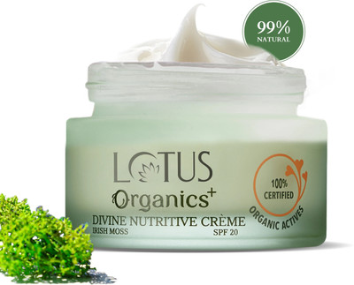 Lotus Organics+ Divine Nutritive Cream | For Skin Repairing & Nourishment | SPF 20 Moisturiser(50 g)