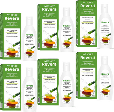 NG MART REVERA ALOEVERA BODY LOTION FOR MOUISTURIZING & BRIGHTER SKIN 100m x 6(600 ml)