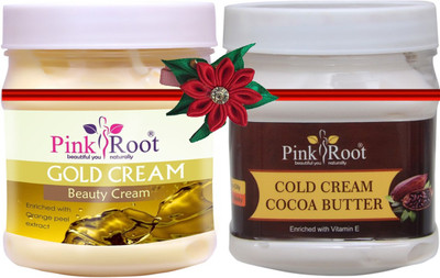 PINKROOT Gold Cream 500gm with Cocoa Butter Cold Cream 500gm(1000 ml)