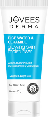 JOVEES Derma Rice Water & Ceramide Glowing Skin Moisturiser | Barrier Repair Cream(50 g)