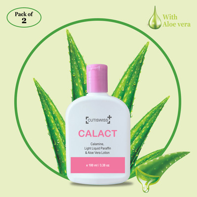 CUTISWISS Calamine Lotion With Aloevera For Itching, Allergy For All Skin Types Pack of 2(100 ml)