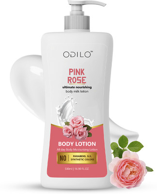Odilo Rose Body Lotion with Rose Water and Milk For Deep Hydration(500 ml)