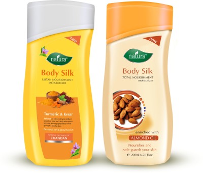 Natura BODY SILK BODY LOTION UBTAN & ALMOND NOURISHMENT BODY LOTION COMBO PACK(400 ml)