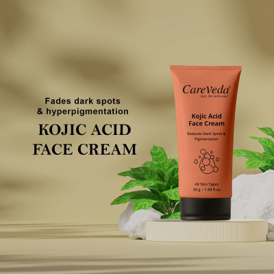 CareVeda Kojic Acid Cream For Reduces Dark Spots & Pigmentation, For All Skin Types(50 g)