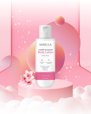 MIRELLA Cherry Blossom Velvet Touch Body Lotion – Silky, Lightweight Moisturizer(200 ml)