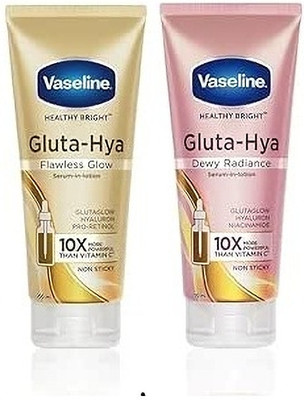 Vaseline Gluta Hya Dewy Radiance Serum-In-Lotion + Flawless Glow 70ml x 2n(140 ml)