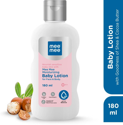 MeeMee Moisturizing Baby Lotion for Face & Body, Shea, Cocoa Butter & Almond Oil(180 ml)