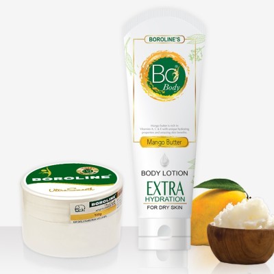 BOROLINE Bo Body Lotion 100 ml With Mango butter + Ultrasmooth Cream 100 gm(200 g)